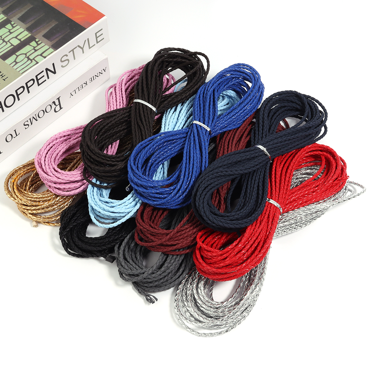 Patent Leather Oxford - 10Yards 3mm Braided Genuine Leather Cord