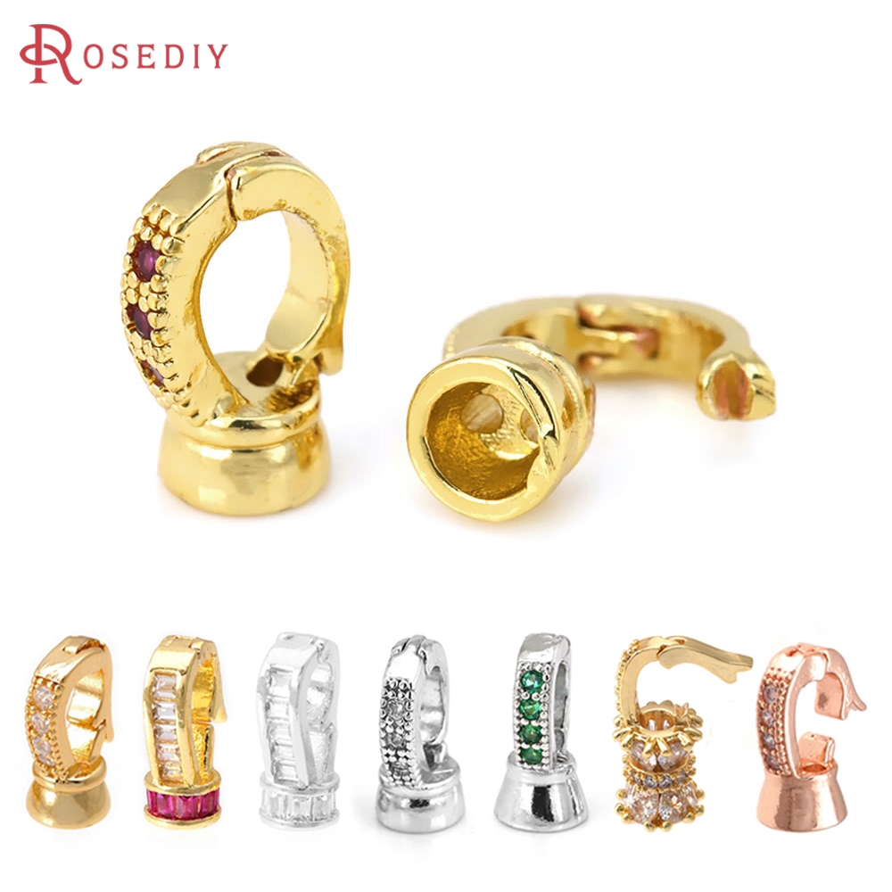 Patent Leather Oxford - 18K Gold Color Brass Zircon Connect