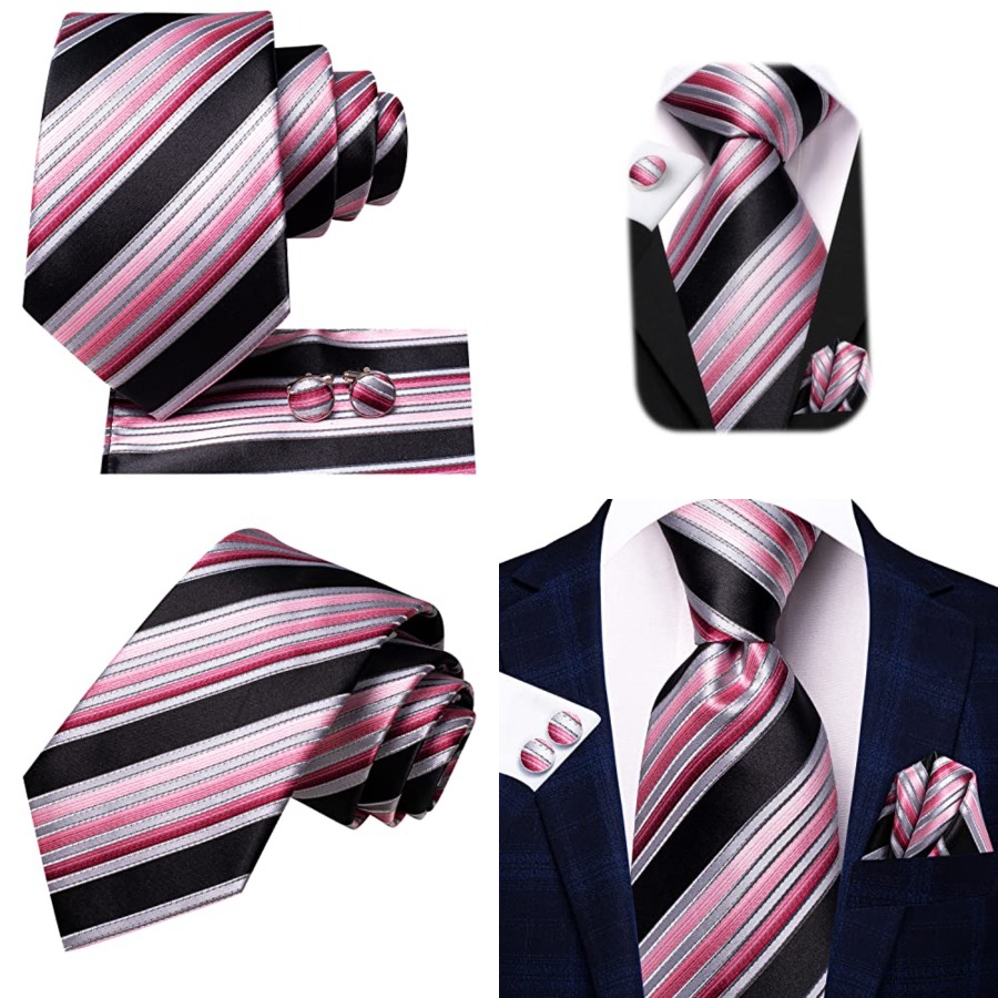 Men Ties Sets Silk Stripe Pais - Pocket Square Set recensione e prezzo