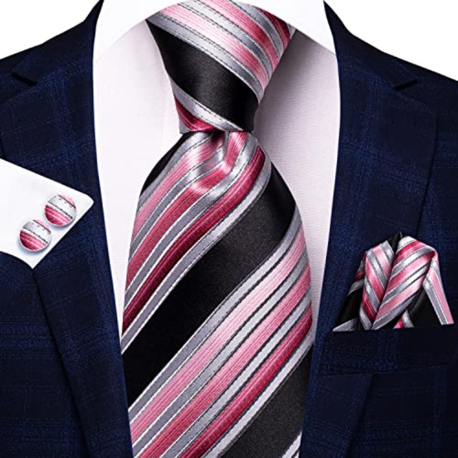 Men Ties Sets Silk Stripe Pais - Pocket Square Set recensione e prezzo