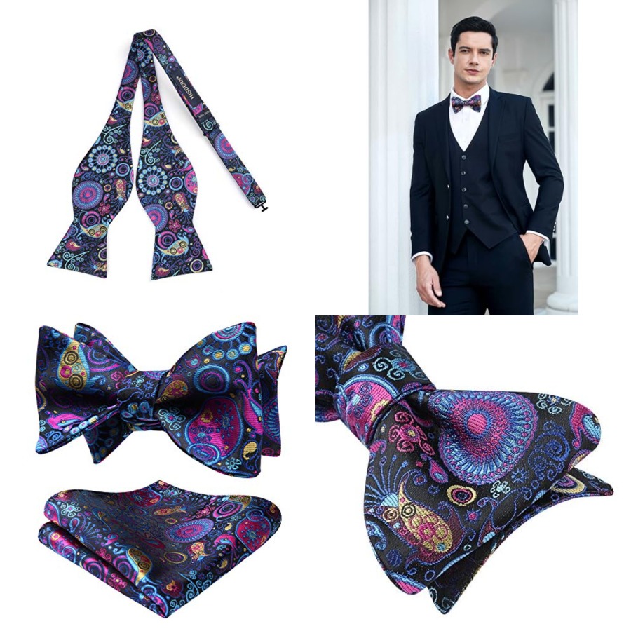 Bow Ties for Men Floral Bowtie - Pocket Square Set recensione e prezzo