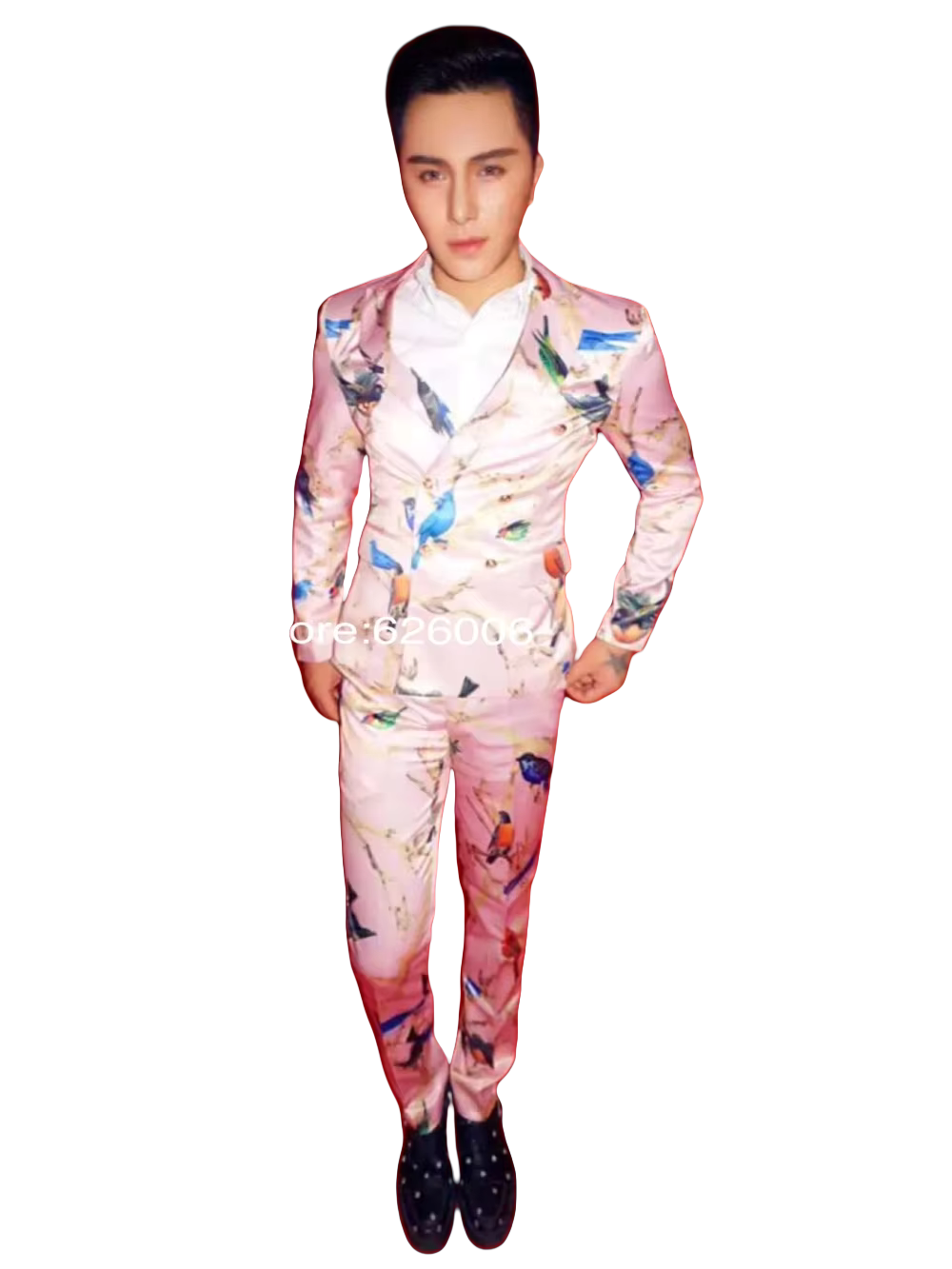 Men's Fashion Flower Pink Bird - Men Formal Party Wear Dress recensione e prezzo