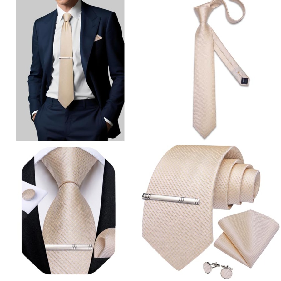 Plaid Ties for Men Silk Checke - Pocket Square Set recensione e prezzo
