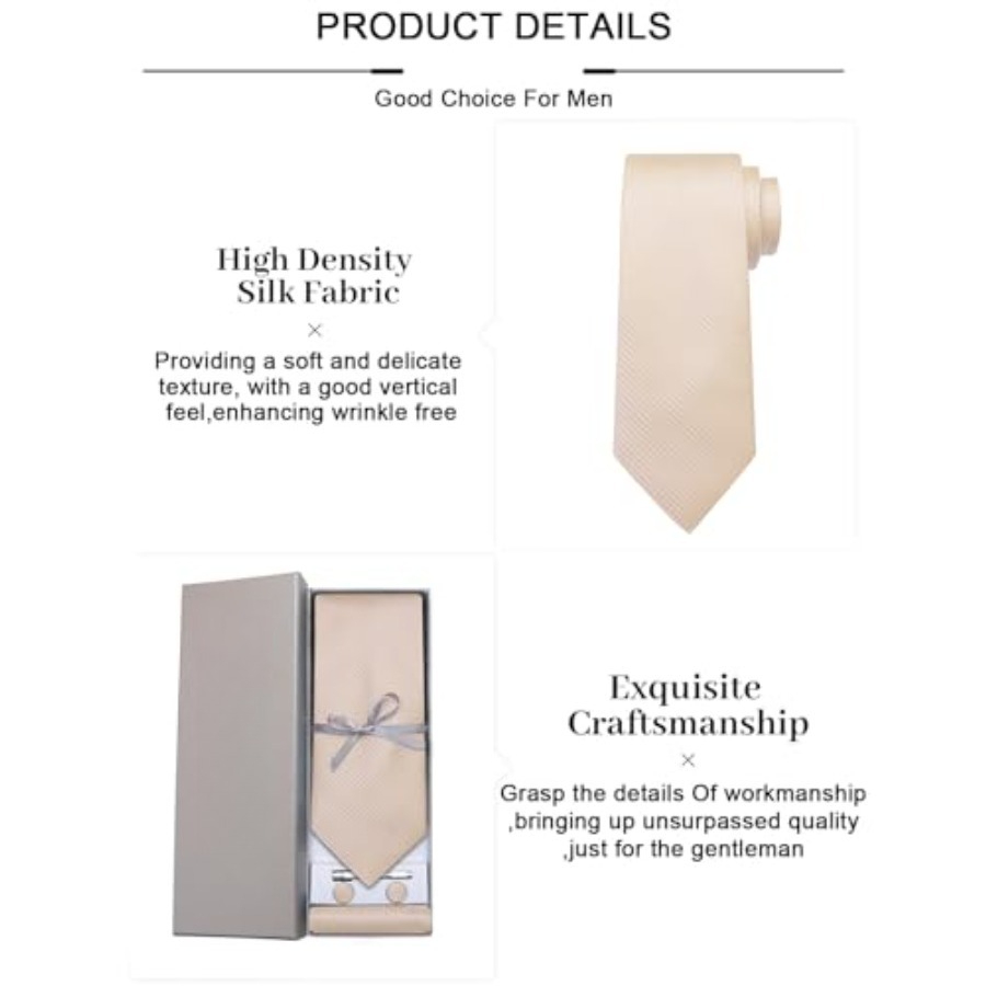 Plaid Ties for Men Silk Checke - Pocket Square Set recensione e prezzo