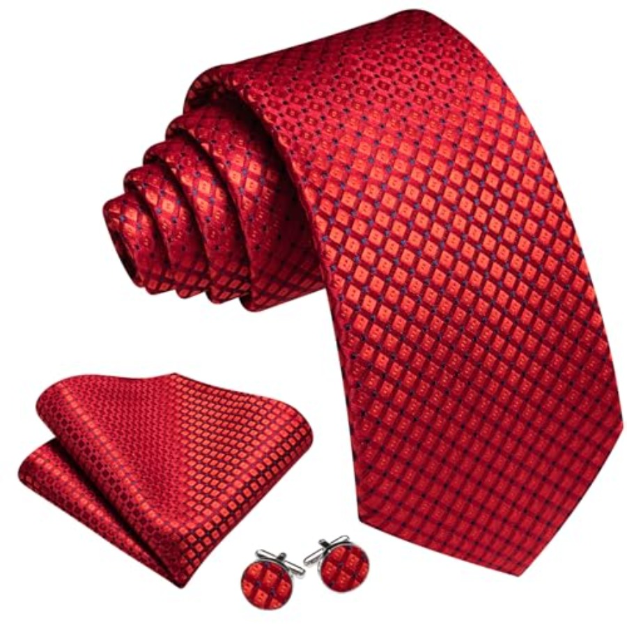 Men Plaid/Striped Ties Set Sil - Pocket Square Set recensione e prezzo