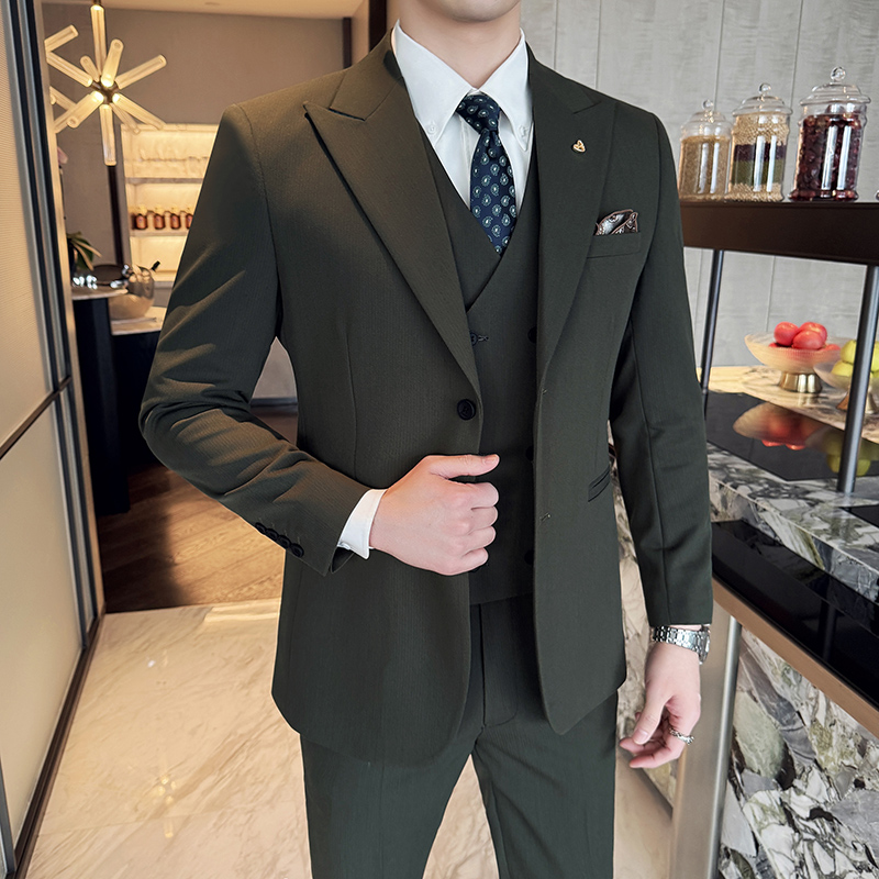 Slim-Fit Three-Piece Set Korea - Korean Men Formal Wear recensione e prezzo