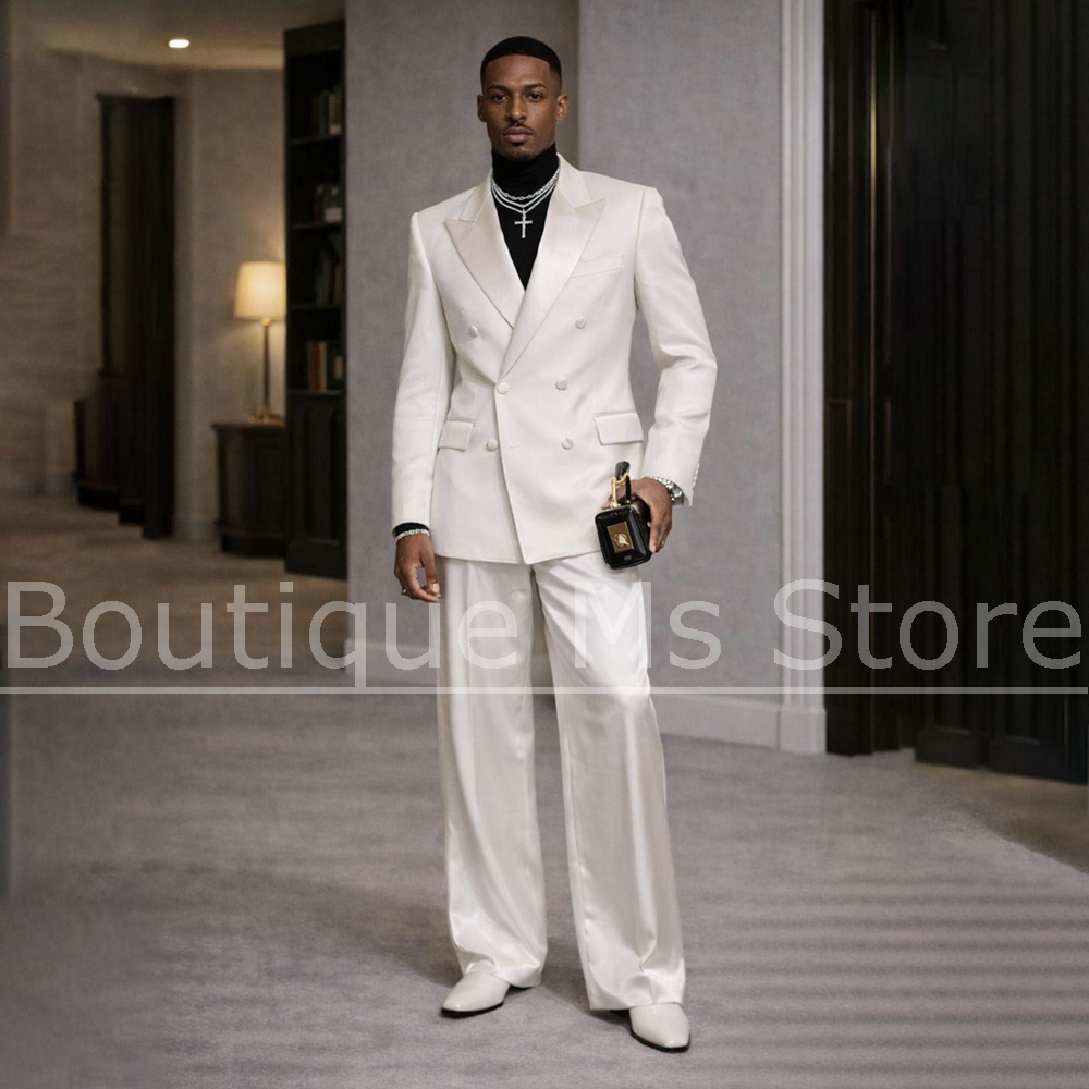 Men's White Satin Suit 2 Piece - Men'S Formal Evening Wear recensione e prezzo