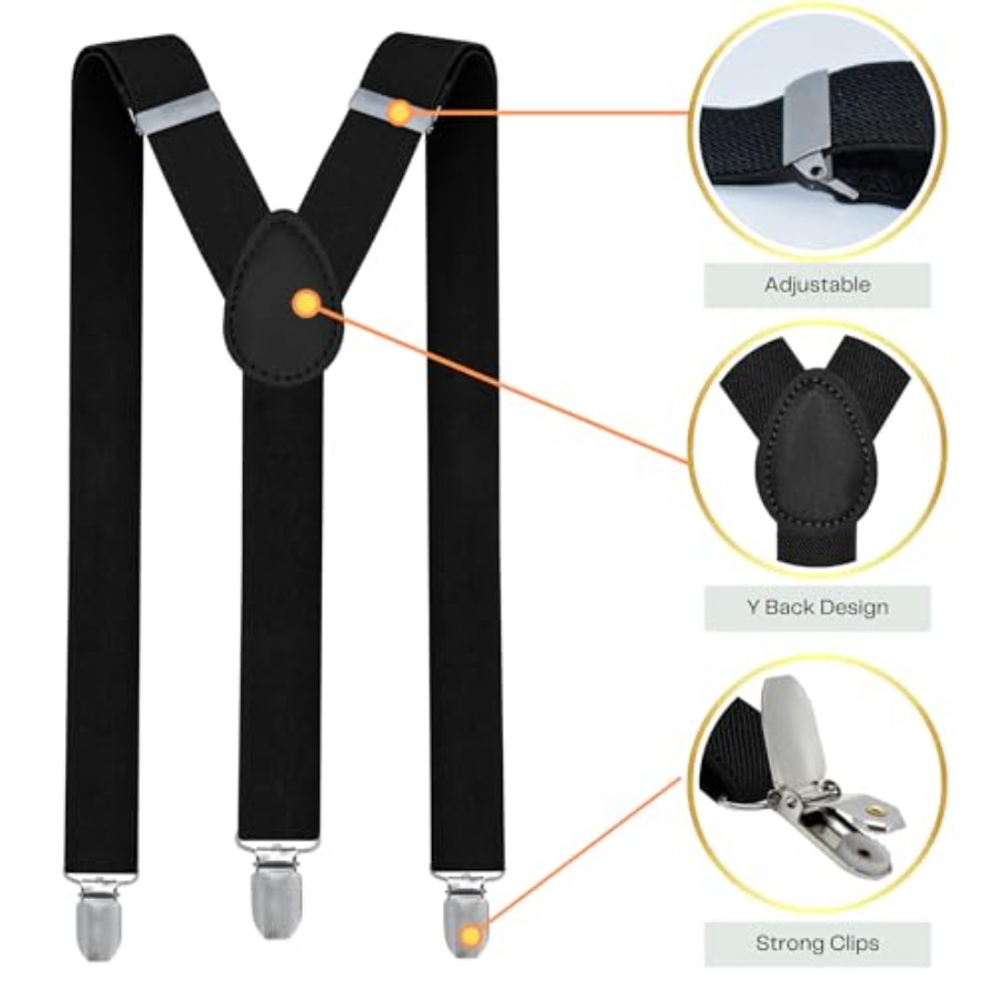 Men’s Suspenders and Bow Tie S - Men'S Formal Wear With Suspenders recensione e prezzo