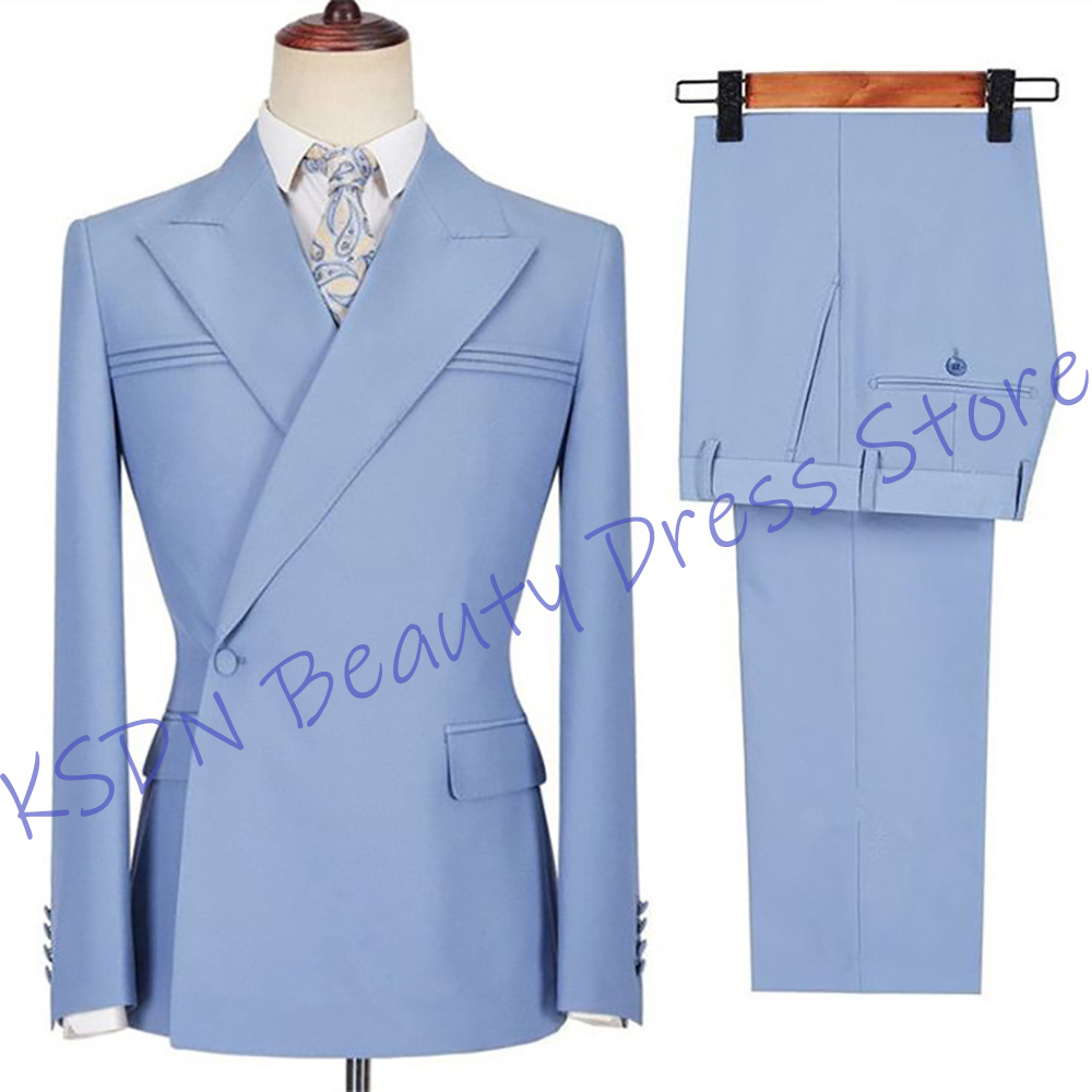 Elegant Men's Sky Blue Suit Sl - Men'S Formal Evening Wear recensione e prezzo