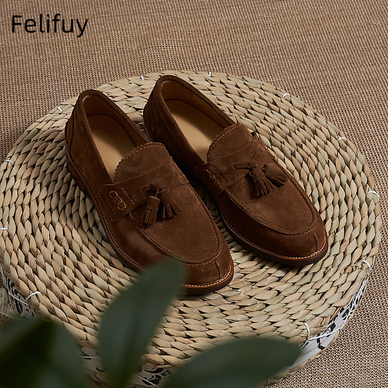 New Brown Men Flat Loafers Cow - Men Formal Party Wear Dress recensione e prezzo