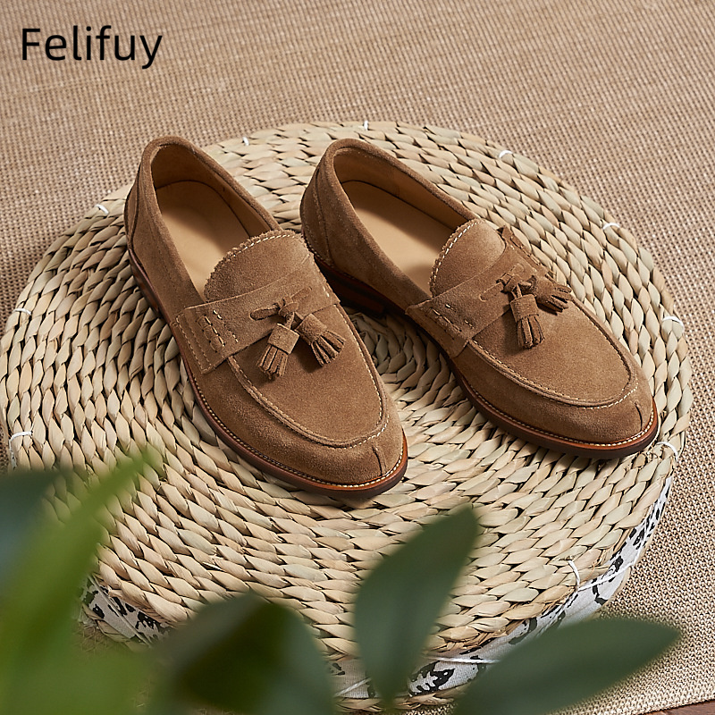 New Brown Men Flat Loafers Cow - Men Formal Party Wear Dress recensione e prezzo
