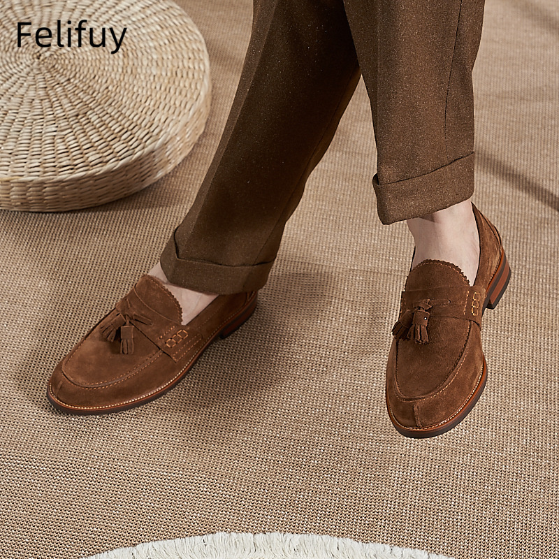 New Brown Men Flat Loafers Cow - Men Formal Party Wear Dress recensione e prezzo