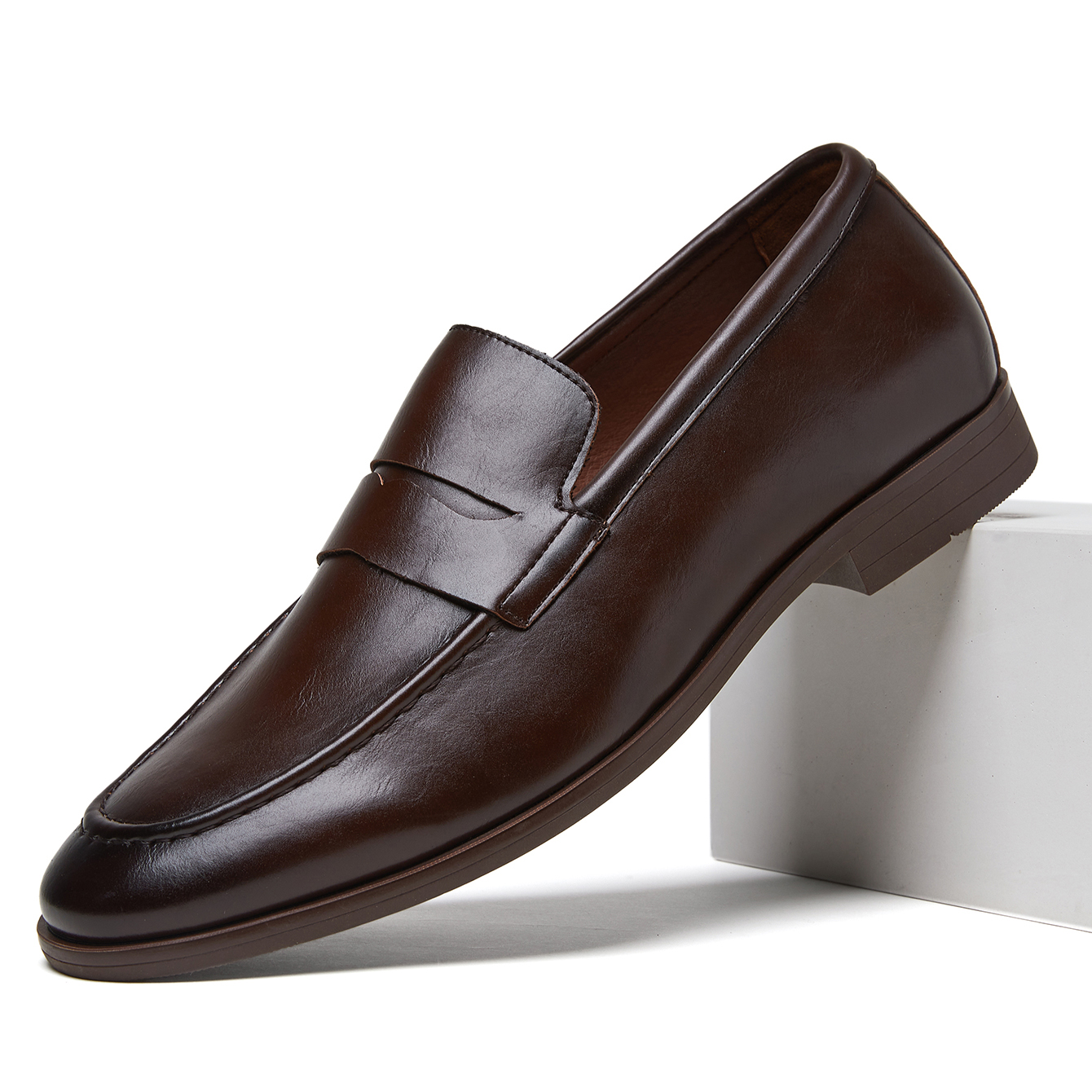 Men's Leather Loafers Slip-On  - Men Formal Party Wear Dress recensione e prezzo