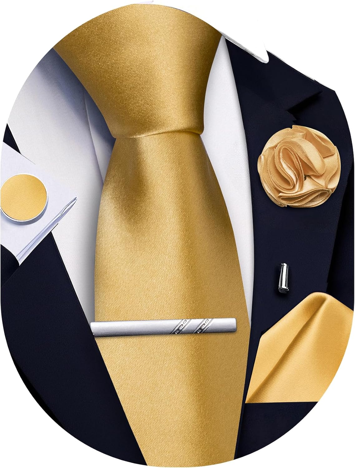 5Pcs Men's Silk Satin Tie Set  - Pocket Square Set recensione e prezzo