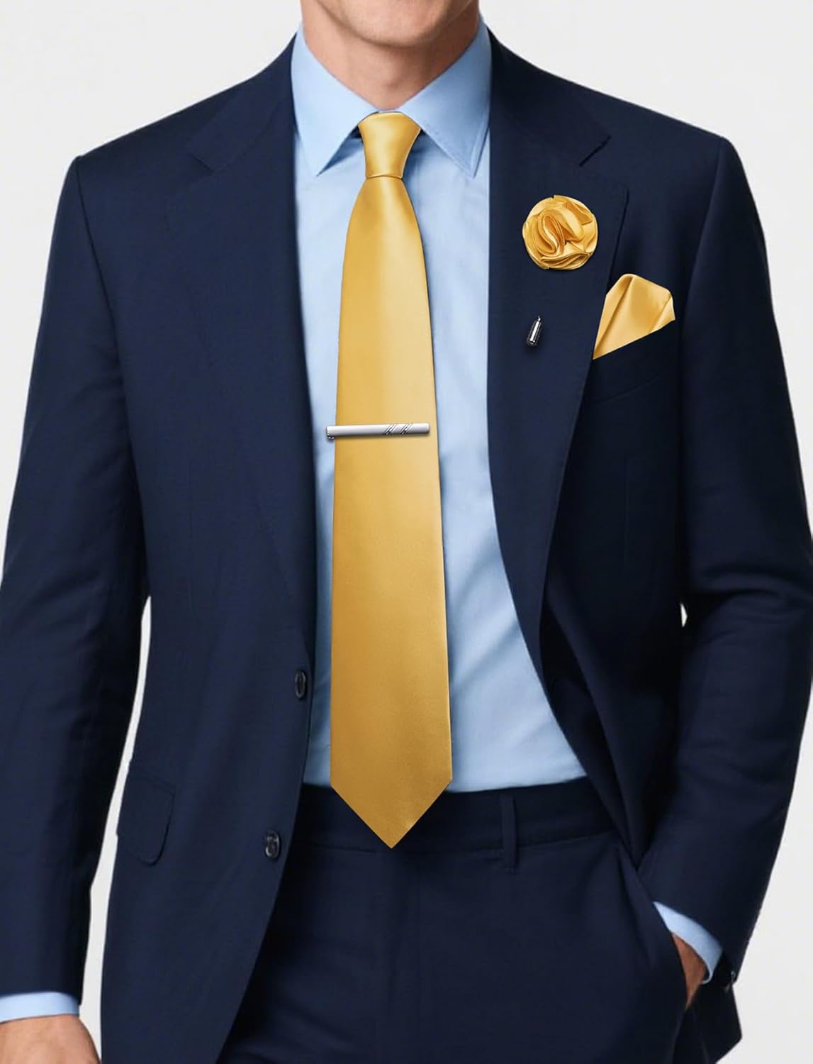 5Pcs Men's Silk Satin Tie Set  - Pocket Square Set recensione e prezzo