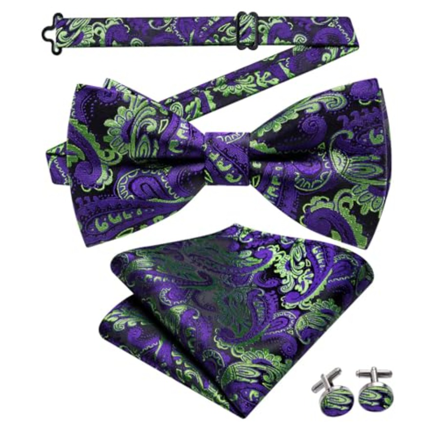 Mens Paisley Striped Bowtie Se - Pocket Square Set recensione e prezzo