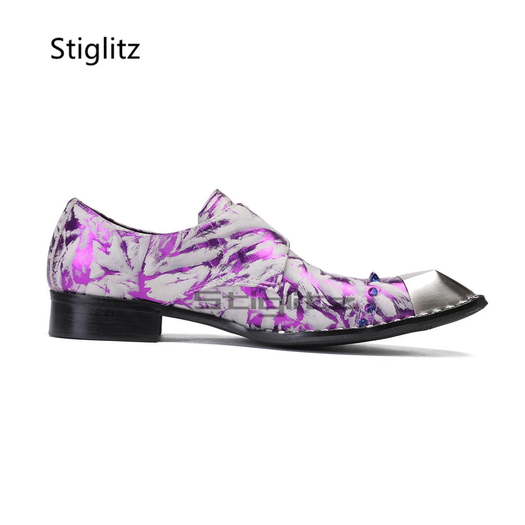 Purple Prints Genuine Leather  - Men Formal Party Wear Dress recensione e prezzo