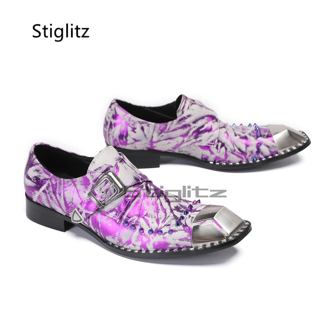 Purple Prints Genuine Leather  - Men Formal Party Wear Dress recensione e prezzo