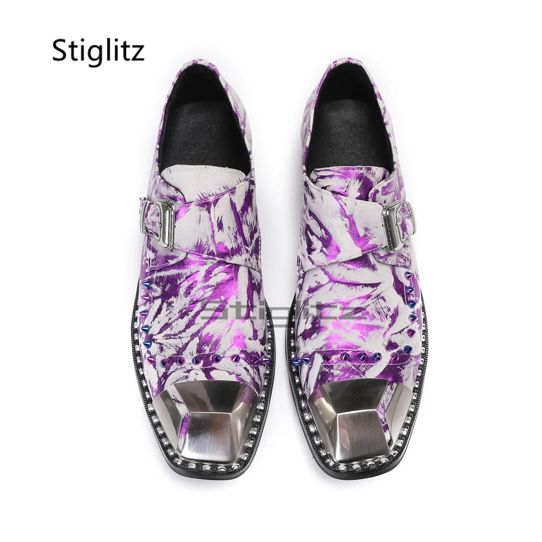 Purple Prints Genuine Leather  - Men Formal Party Wear Dress recensione e prezzo