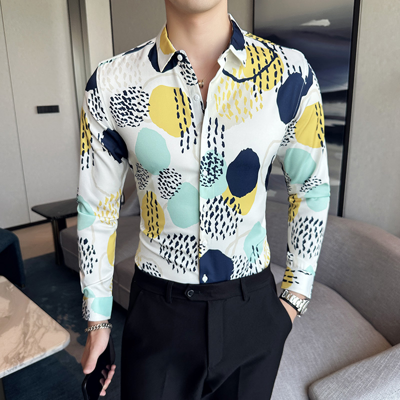 Luxury Men's Printed Shirts Sp - Korean Men Formal Wear recensione e prezzo