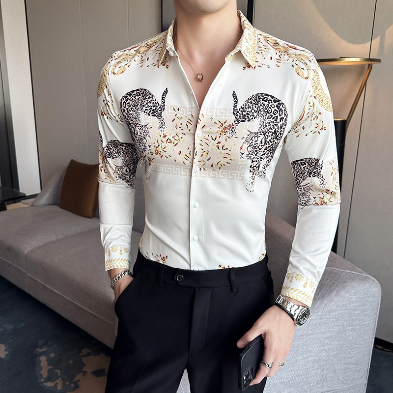 Luxury Men's Printed Shirts Sp - Korean Men Formal Wear recensione e prezzo