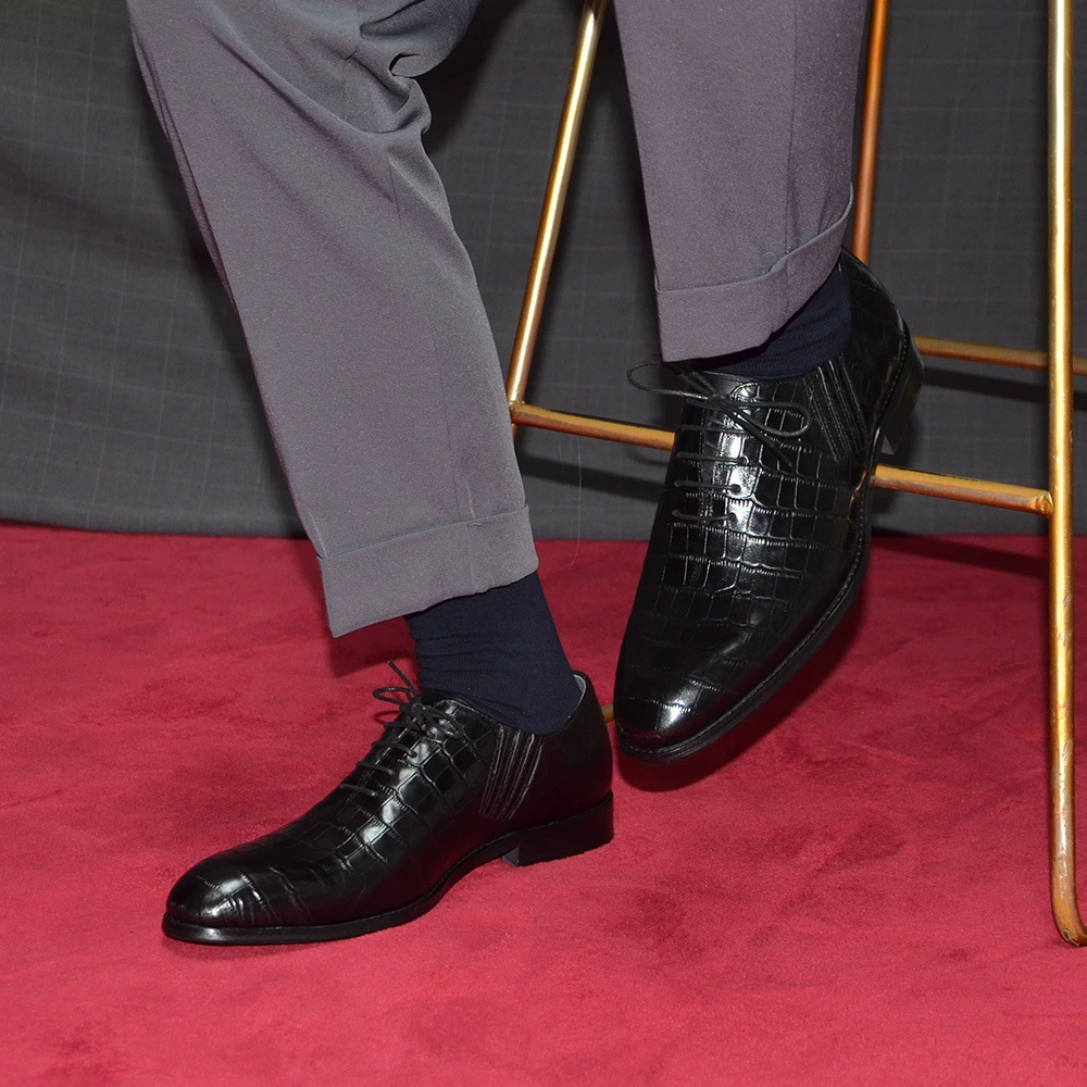 Men's Black Crocodile Pattern  - Men Formal Party Wear Dress recensione e prezzo