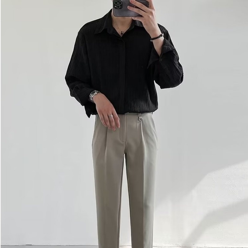 Black Apricot White Long-sleev - Korean Men Formal Wear recensione e prezzo