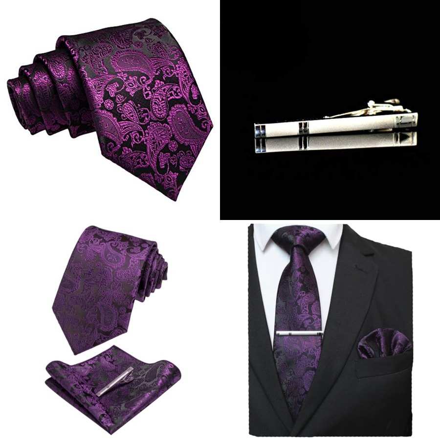 Mens Solid Color Paisley Neckt - Pocket Square Set recensione e prezzo