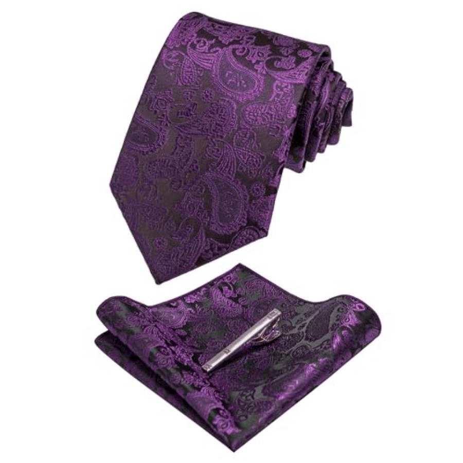 Mens Solid Color Paisley Neckt - Pocket Square Set recensione e prezzo